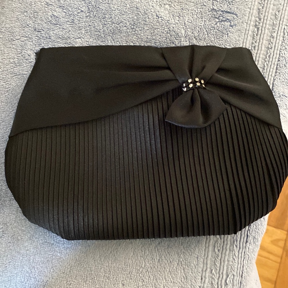Black clutch evening bag